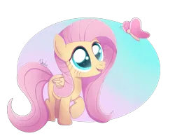 Size: 2766x2182 | Tagged: safe, artist:nnaly, derpibooru import, fluttershy, butterfly, insect, pegasus, pony, g4, cute, female, filly, filly fluttershy, foal, folded wings, image, looking at something, open mouth, open smile, partially transparent background, png, raised hoof, shyabetes, simple background, smiling, sparkles, sparkly eyes, transparent background, wingding eyes, wings, younger