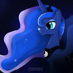 Size: 1000x1000 | Tagged: safe, artist:lunessia, artist:nnaly, derpibooru import, princess luna, alicorn, pony, g4, crown, ethereal mane, female, horn, image, jewelry, jpeg, mare, peytral, regalia, solo, spread wings, wings