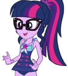 Size: 1140x1261 | Tagged: safe, derpibooru import, edit, edited screencap, editor:jacksontormbaymaz, screencap, sci-twi, twilight sparkle, human, equestria girls, equestria girls series, g4, x marks the spot, background removed, clothes, geode of telekinesis, glasses, image, jewelry, magical geodes, my little pony equestria girls: better together, necklace, one-piece swimsuit, open mouth, open smile, png, ponytail, sci-twi swimsuit, simple background, smiling, solo, surprised, swimsuit, transparent background