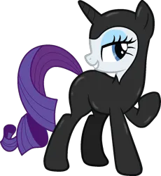 Size: 1015x1104 | Tagged: safe, artist:stephen-fisher, derpibooru import, rarity, pony, unicorn, g4, catsuit, female, horn, image, png, simple background, solo, spy suit, transparent background, vector