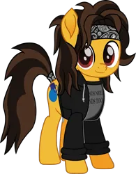 Size: 963x1237 | Tagged: safe, artist:lightningbolt, derpibooru import, ponified, earth pony, pony, clothes, derpibooru exclusive, headband, hoodie, image, looking at you, male, movie accurate, otto wood, png, shirt, simple background, smiling, solo, stallion, standing, tail, tail band, transparent background, undershirt, vector, waterparks