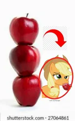 Size: 988x1599 | Tagged: safe, derpibooru import, applejack, earth pony, pony, g4, apple, applejack's hat, cowboy hat, food, hat, image, jpeg, meme, nom, photo, shitposting, shutterstock, solo, stock photo, that pony sure does love apples