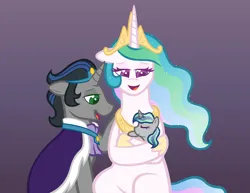 Size: 3300x2545 | Tagged: safe, artist:artisticwerks, derpibooru import, king sombra, princess celestia, oc, oc:light breeze, pony, g4, baby, baby pony, female, good king sombra, image, life's a breeze, male, offspring, parent:king sombra, parent:princess celestia, parents:celestibra, png, ship:celestibra, shipping, straight