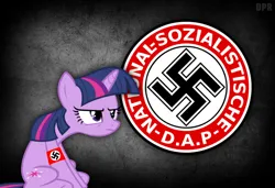 Size: 850x580 | Tagged: safe, editor:dpr, ponerpics import, twilight sparkle, image, mlpol, nazi, nazi symbol, nsdap, png, swastika