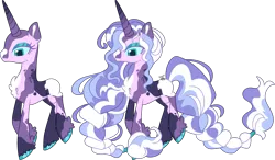 Size: 3183x1859 | Tagged: safe, artist:kurosawakuro, derpibooru import, oc, pony, unicorn, alternate design, female, horn, image, magical lesbian spawn, mare, offspring, parent:princess luna, parent:starlight glimmer, parents:starluna, png, simple background, solo, transparent background, twitterina design