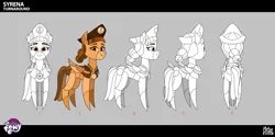 Size: 2981x1494 | Tagged: safe, derpibooru import, official, pony, g5, my little pony: tell your tale, spoiler:g5, spoiler:my little pony: tell your tale, spoiler:tyts02e35, .psd available, behind the scenes, concept art, female, image, lil critter workshop, mare, my little pony logo, png, solo, spirit of adventure, syrena, turnaround