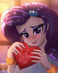 Size: 2080x2591 | Tagged: safe, artist:theretroart88, derpibooru import, rarity, human, equestria girls, g4, blushing, holiday, image, open mouth, png, valentine's day, valentine's day 2025