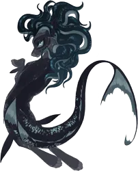 Size: 3369x4162 | Tagged: safe, artist:unknown-artist99, derpibooru import, oc, unofficial characters only, hybrid, merpony, pony, seapony (g4), bubble, commission, curly hair, cute, digital art, dorsal fin, female, fin, fins, fish tail, flowing mane, flowing tail, green eyes, high res, horn, image, lidded eyes, looking at you, mare, ocean, png, scales, signature, simple background, smiling, smiling at you, solo, swimming, tail, transparent background, underwater, unshorn fetlocks, water