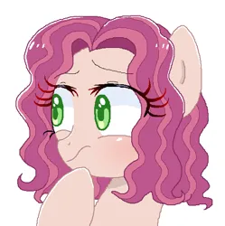 Size: 545x547 | Tagged: safe, artist:lullapiies, derpibooru import, oc, oc:lullapie, pony, bust, female, image, mare, png, portrait, simple background, solo, white background