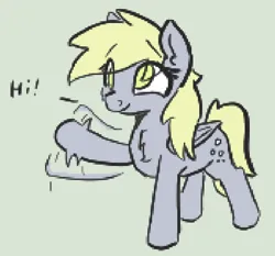 Size: 738x688 | Tagged: safe, artist:harmonicglow, derpibooru import, derpy hooves, pony, g4, female, image, mare, png, waving