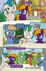 Size: 1920x2948 | Tagged: safe, artist:alexdti, derpibooru import, oc, oc:brainstorm (alexdti), oc:purple creativity, oc:screwpine caprice, oc:star logic, oc:vee, unofficial characters only, pegasus, pony, unicorn, comic:quest for friendship retold, female, horn, image, male, mare, png, stallion