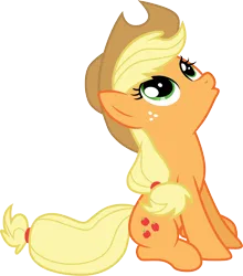 Size: 3000x3414 | Tagged: safe, artist:cloudy glow, derpibooru import, applejack, g4, the return of harmony, applejack's hat, cowboy hat, female, hat, image, looking up, my little pony, oooooh, png, simple background, solo, transparent background, vector