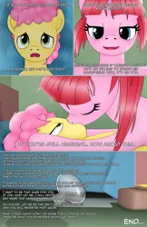 Size: 1989x3072 | Tagged: safe, artist:anonymousandrei, derpibooru import, li'l cheese, pacific glow, earth pony, pony, comic:life of li'l cheese, g4, the last problem, bad parenting, bed, bedroom, colt, comic, derpibooru exclusive, duo, female, foal, image, indoors, jpeg, kiss on the lips, kissing, looking at each other, looking at someone, male, mare, older, older pacific glow, step-parent and step-child, stepmother