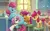 Size: 3840x2409 | Tagged: safe, alternate version, artist:jotun22, apple bloom, cup cake, scootaloo, sweetie belle, earth pony, pegasus, pony, unicorn, fanfic, fanfic:three fillies two dams and one blooming, g4, adorabloom, apple bloom's bow, belly, belly button, big belly, blank flank, bow, bowl, cabinet, cake, cover art, cupcake, curious, cute, cute cake, cutealoo, cutie mark crusaders, dawn, diasweetes, fanfic art, female, filly, fimfiction, foal, food, hair bow, happy, head on belly, hoof on belly, hooves on belly, horn, image, implied pound cake, implied pumpkin cake, kitchen, kitchen counter, listening, listening in, looking at each other, mare, mixing bowl, my little pony, nervous, no dialogue, outie belly button, png, pregnant, pregnant cup cake, sitting, smiling, smiling at each other, spoon, standing, stool, sugarcube corner, sugarcube corner (interior), sun, uncertain, wall of tags, window