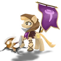 Size: 768x768 | Tagged: safe, artist:neowemu, derpibooru import, oc, unofficial characters only, pony, unicorn, albion online, armor, axe, battle axe, clothes, face mask, female, hidden horn, hoodie, horn, image, mare, mask, png, simple background, thetford, transparent background, weapon