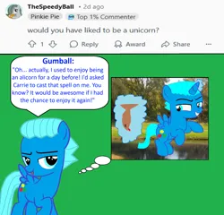 Size: 2604x2500 | Tagged: safe, artist:memeartboi, derpibooru import, ponified, alicorn, fish, pegasus, pony, g4, alicornified, answer, answering, ask, colt, curious, cute, discussion, flying, foal, fourth wall, glow, glowing horn, green background, green screen, grin, gumball watterson, horn, image, looking at you, male, mischievous, mischievous grin, pegasus wings, png, pondering, q&a, question, race swap, reddit, reflection, simple background, smiling, solo, speech bubble, spread wings, standing, talking, talking to viewer, text, the amazing world of gumball, thinking, unicorn horn, wings