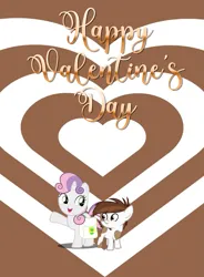 Size: 959x1306 | Tagged: artist needed, safe, anonymous artist, artist:dashiesparkle, artist:dasprid, derpibooru import, pipsqueak, sweetie belle, earth pony, pony, unicorn, g4, bag, colt, cute, diasweetes, duo, female, filly, foal, heart, heart background, hearts and hooves day, holiday, horn, image, looking at each other, looking at someone, male, open mouth, open smile, png, saddle bag, ship:sweetiesqueak, shipping, smiling, smiling at each other, song in the description, straight, valentine's day, valentine's day picture