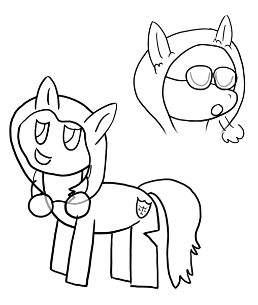 Size: 1300x1536 | Tagged: safe, artist:sweet nova, derpibooru import, earth pony, pony, g5, my little pony: make your mark, leak, concept art, female, fern (g5), glasses, image, mare, monochrome, png, simple background, solo, white background