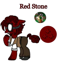 Size: 1343x1678 | Tagged: safe, artist:xxduncandonutxx, derpibooru import, oc, ponified, unofficial characters only, earth pony, pony, goggles, image, meme, minecraft, png, ponified meme, rule 85, simple background, solo, transparent background