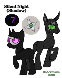 Size: 864x1080 | Tagged: safe, artist:xxduncandonutxx, derpibooru import, oc, ponified, unofficial characters only, enderman, pegasus, pony, unicorn, assassin, horn, image, meme, minecraft, ninja, png, ponified meme, rule 85, scar, shuriken, simple background, solo, transparent background