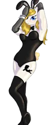 Size: 578x1280 | Tagged: artist needed, safe, derpibooru import, oc, oc:turning tricks, animal costume, bipedal, bunny costume, clothes, costume, female, image, png, simple background, solo, transparent background
