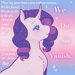 Size: 1440x1440 | Tagged: safe, artist:ariariari.png, derpibooru import, rarity, pony, unicorn, g4, glitter, gradient background, horn, image, jpeg, mouthpiece, politics, pride, pride flag, solo, transgender pride flag