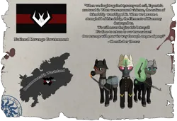 Size: 4252x2907 | Tagged: safe, artist:viaobscura, derpibooru import, oc, unofficial characters only, changeling, equestria at war mod, clothes, flag, flamethrower, gas mask, hearts of iron 4, helmet, image, map, mask, military uniform, png, text, the new order: last days of europe, uniform, weapon