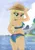 Size: 4926x7068 | Tagged: suggestive, artist:emeraldblast63, derpibooru import, applejack, human, equestria girls, g4, adult, applebutt, applejack's hat, ass, beach, beautiful, beautisexy, behind, big breasts, blonde, blonde hair, blurry background, breasts, busty applejack, butt, clothes, commission, cowboy hat, female, freckles, hair tie, hand on hat, hat, image, lidded eyes, looking at you, looking back, looking back at you, looking over shoulder, outdoors, png, rear view, sexy, sideboob, smiling, smiling at you, solo, solo female, sparkles, standing, stupid sexy applejack, swimsuit, teeth, water, woman