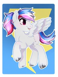 Size: 1920x2560 | Tagged: safe, artist:annuthecatgirl, derpibooru import, oc, oc:northstar, unofficial characters only, pegasus, image, png, ponytail, raised hoof, simple background, solo, unshorn fetlocks, wonderbolts