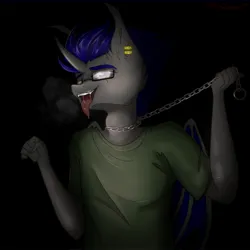 Size: 2048x2048 | Tagged: safe, artist:shinech9, ponerpics import, oc, unofficial characters only, anthro, clothes, glasses, image, jpeg, leash, male, open mouth, solo
