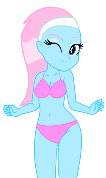 Size: 1132x1887 | Tagged: safe, artist:shieldwingarmorofgod, artist:yaya54320bases, derpibooru import, lotus blossom, human, equestria girls, g4, bare shoulders, belly, belly button, bikini, breasts, clothes, cute, equestria girls-ified, female, image, lotusbetes, midriff, one eye closed, png, simple background, smiling, solo, swimsuit, transparent background, vector, wink