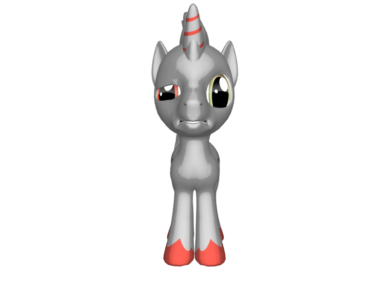 Size: 2000x1500 | Tagged: safe, artist:taionafan369, derpibooru import, editor:taionafan369, oc, oc:cassius chrome, ponified, pony, unicorn, pony creator, g4, 3d, 3d pony creator, cassius chrome, complete heterochromia, heterochromia, horn, house robot, housebot, image, male, male oc, png, ponylumen, robot wars, simple background, solo, stallion, stallion oc, transparent background, unicorn oc, unshorn fetlocks