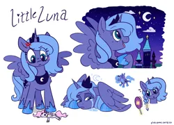 Size: 2500x1800 | Tagged: safe, artist:pink-pone, derpibooru import, princess luna, pony, g4, doll, female, filly, filly luna, image, night, png, solo, toy, woona, younger