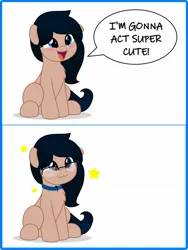 Size: 1000x1333 | Tagged: safe, artist:jhayarr23, derpibooru import, oc, unofficial characters only, earth pony, pony, black mane, blue eyes, blushing, chest fluff, cute, diabetes, glasses, i'm gonna act super cute, image, jpeg, open mouth, simple background, sitting, smiling, sparkles, stars