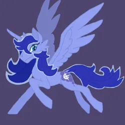 Size: 2048x2048 | Tagged: safe, artist:silverfishv9, derpibooru import, princess luna, oc, oc:azure star (silverfishv9), alicorn, pony, siren, g4, alicorn oc, blue eyes, blue mane, cutie mark, eyeshadow, female, fusion, fusion:oc:azure star (silverfishv9), fusion:princess luna, horn, image, jpeg, makeup, mare, simple background, siren oc, slender, solo, thin, wings