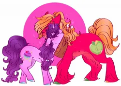 Size: 2046x1448 | Tagged: safe, artist:rare-apples, derpibooru import, big macintosh, sugar belle, earth pony, pony, unicorn, g4, 2d, digital art, duo, female, horn, image, jpeg, love, male, mare, nuzzling, shipping, simple background, smiling, stallion, straight, sugarmac