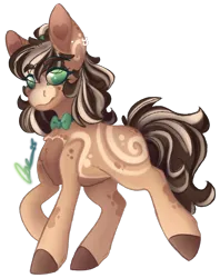 Size: 1768x2228 | Tagged: safe, artist:trashpanda czar, derpibooru import, oc, oc:cinnamon bun, unofficial characters only, earth pony, pony, bowtie, chest fluff, coat markings, ear piercing, earth pony oc, eyebrows, eyebrows visible through hair, eyelashes, female, hair bun, image, looking at you, mare, piercing, png, procreate app, signature, simple background, smiling, transparent background, two toned mane