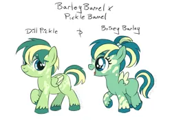 Size: 2360x1640 | Tagged: safe, derpibooru import, oc, oc:briney barley, oc:dill pickle, unofficial characters only, pegasus, pony, blank flank, brother and sister, colored wings, colt, duo, female, filly, foal, image, male, markings, multicolored hair, multicolored wings, offspring, parent:barley barrel, parent:pickle barrel, parents:barrelcest, pigtails, png, product of incest, requested art, siblings, twins, unshorn fetlocks, vitiligo, wings