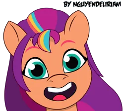 Size: 6226x5592 | Tagged: safe, artist:nguyendeliriam, derpibooru import, sunny starscout, earth pony, g5, my little pony: tell your tale, happy, image, looking at something, looking at you, png, simple background, transparent background