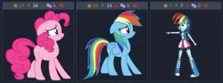 Size: 656x243 | Tagged: safe, derpibooru import, pinkie pie, rainbow dash, derpibooru, twibooru, equestria girls, g4, angry, female, image, jpeg, juxtaposition, juxtaposition win, meme, meta, pointing