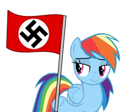 Size: 942x848 | Tagged: safe, editor:dpr, ponerpics import, rainbow dash, fascism, fascist, flag, image, mlpol, nazi, nazi flag, png, simple background, white background