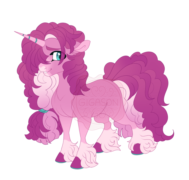 Size: 3990x3813 | Tagged: safe, artist:gigason, derpibooru import, oc, oc:raspberry roll, unofficial characters only, pony, unicorn, g4, adoptable, adult blank flank, blank flank, blue eyes, coat markings, colored, colored eyebrows, colored hooves, colored horn, colored pinnae, crack ship offspring, curly mane, curly tail, eye clipping through hair, femboy, feminine stallion, fetlock tuft, flat colors, floppy ears, gradient legs, hair tie, high res, hooves, horn, image, long mane, long mane male, long tail, magical lesbian spawn, male, male oc, mane tie, obtrusive watermark, offspring, parent:fuchsia frost, parent:sugar belle, pink, pink coat, png, ponytail, profile, purple hooves, purple mane, purple tail, simple background, socks (coat marking), solo, stallion, stallion oc, standing, striped horn, tail, tied mane, transparent background, unicorn oc, watermark