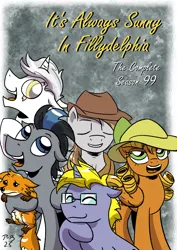 Size: 1550x2192 | Tagged: safe, artist:pony-berserker, derpibooru import, oc, oc:final drive, oc:longhaul, oc:silver sickle, oc:slipstream, oc:southern comfort, fox, image, it's always sunny in philadelphia, parody, png