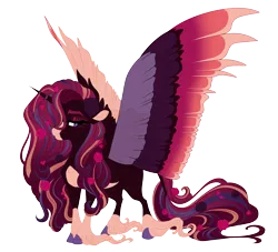 Size: 5400x4900 | Tagged: safe, artist:gigason, derpibooru import, oc, oc:dark romance, alicorn, pony, absurd resolution, colored wings, female, image, mare, multicolored wings, png, simple background, solo, transparent background, unshorn fetlocks, wings