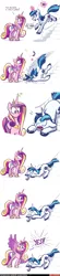 Size: 2894x13113 | Tagged: safe, artist:lummh, artist:pfeffaroo, derpibooru import, princess cadance, shining armor, alicorn, pony, unicorn, comic:the princess of love, g4, absurd resolution, comic, duo, duo male and female, engagement ring, female, horn, horn ring, image, jewelry, male, mare, marriage proposal, open mouth, open smile, png, ring, ring box, ship:shiningcadance, shipping, simple background, smiling, spread wings, stallion, straight, tripping, white background, wings