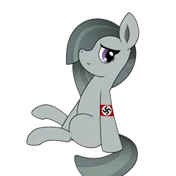 Size: 2340x2340 | Tagged: safe, artist:nhm, ponerpics import, marble pie, pony, female, image, mare, nazi, png, simple background, smug, solo, transparent background