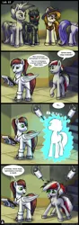 Size: 1000x2855 | Tagged: safe, artist:skorpionletun, derpibooru import, oc, pony, g4, comic, cyrillic, image, laboratory, laboratory 63, laser beams, male to female, png, rule 63, russian, shock, transformation, transgender transformation