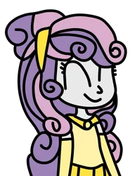 Size: 740x1000 | Tagged: safe, artist:jadeharmony, derpibooru import, sweetie belle, human, equestria girls, g4, ^^, alternate hairstyle, beauty and the beast, belle, clothes, cute, cute smile, diasweetes, dress, evening gloves, eyes closed, female, gloves, gown, hairband, image, long gloves, namesake, png, pun, smiling, solo, visual pun