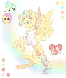 Size: 2144x2500 | Tagged: safe, artist:couka-jeiko, derpibooru import, oc, unofficial characters only, pegasus, pony, adoptable, clothes, flying, fusion, fusion:fluttershy, fusion:vapor trail, high res, image, male, png, shirt, solo, stallion, watermark