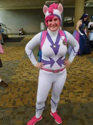 Size: 1024x1366 | Tagged: safe, artist:brinycosplay, derpibooru import, fili-second, pinkie pie, human, bronycon, bronycon 2016, g4, clothes, cosplay, costume, hand on hip, image, irl, irl human, jpeg, photo, power ponies